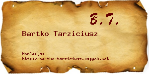 Bartko Tarziciusz névjegykártya